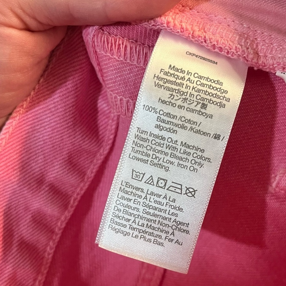 Madewell Baggy Straight Jeans: Garment Dyed Edition in Retro Pink - Picture 14 of 14